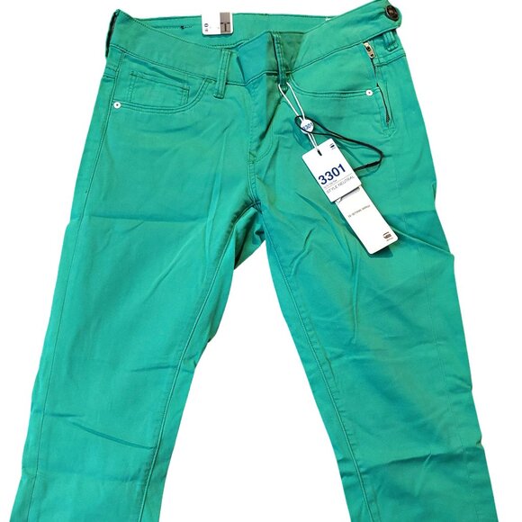 Retro Vintage G-Star 3301 Green Super Skinny Jeans Pants Trousers Sz 25 NWT - Picture 4 of 15